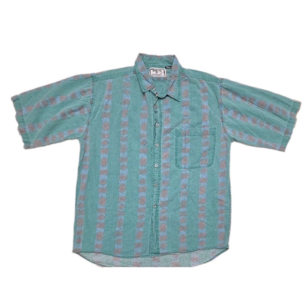 Sostanza Fashion Police Abstract Cotton Button Shirt Vintage 80s/90s Cotton